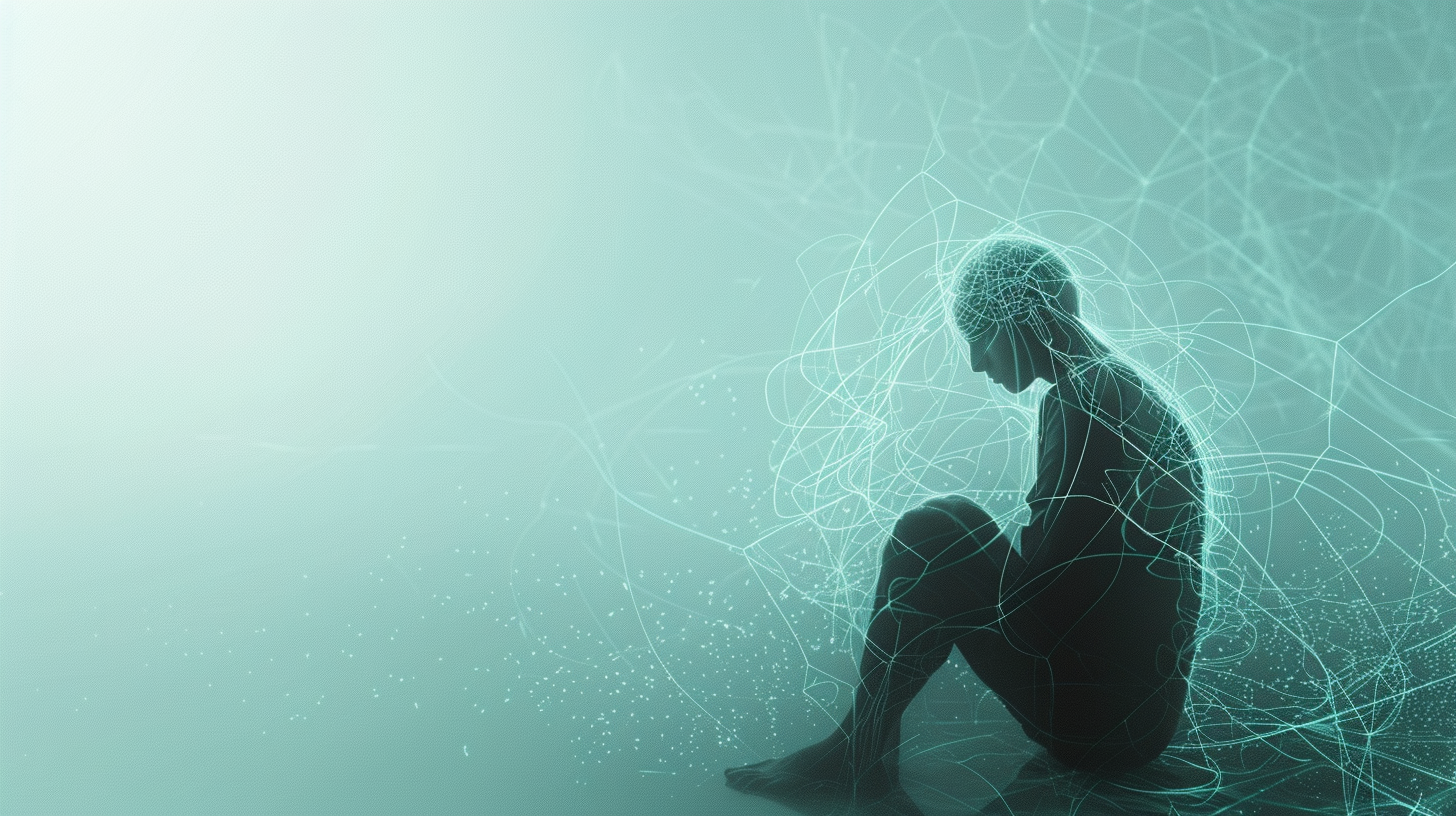 Person experiencing nervous system shutdown or freeze response in a calm setting