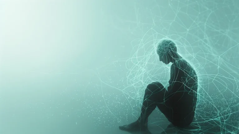 Person experiencing nervous system shutdown or freeze response in a calm setting